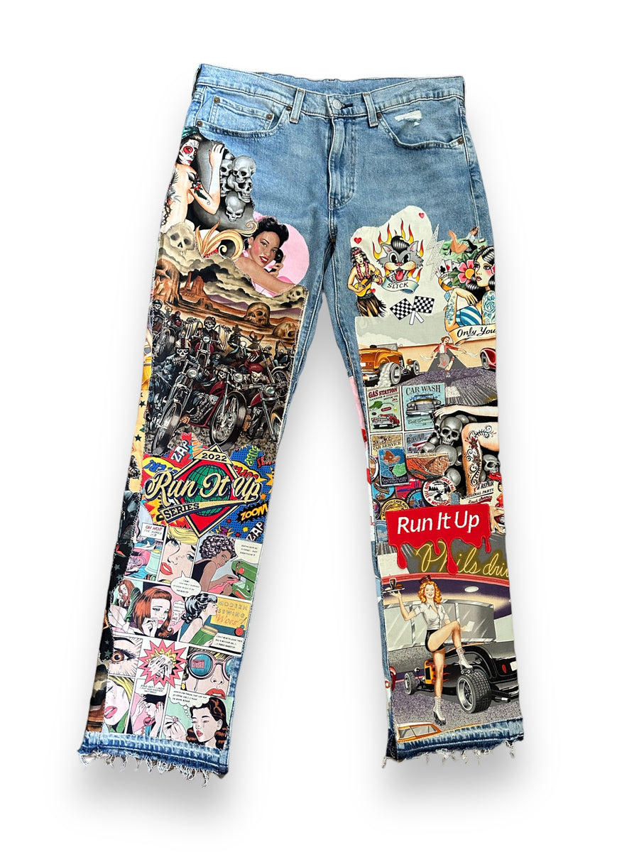 Run It Up PatchWork Jeans Run It Up Clothing