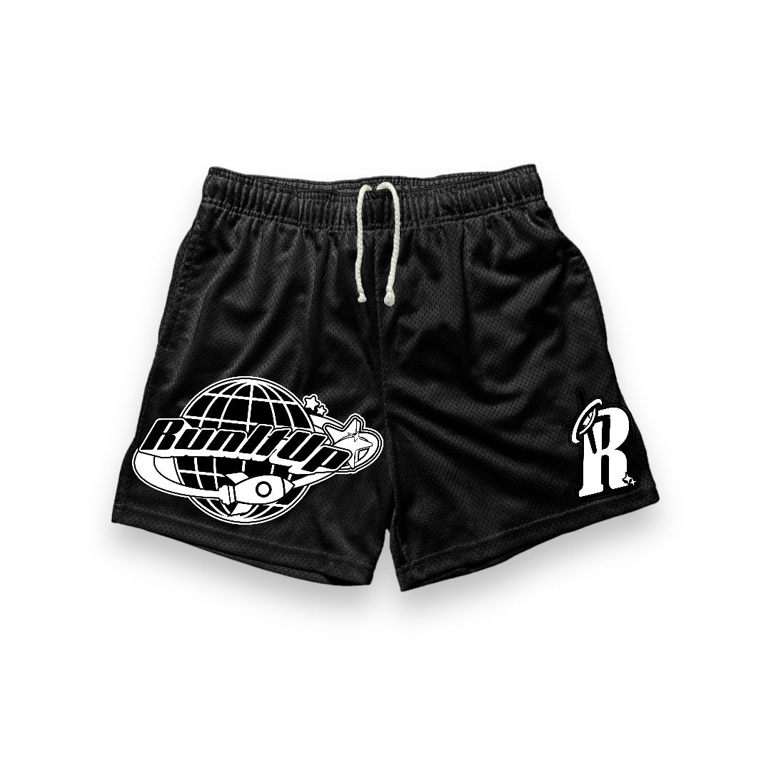 Black Run It Up Mesh Shorts XL