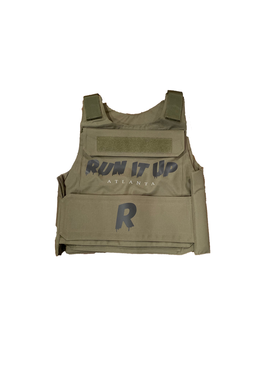 Run It Up Reflective Vest Army Green Run It Up Clothing