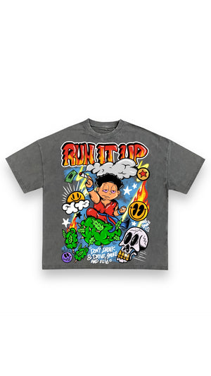 Grey Run It Up Smoke & Fly Shirt