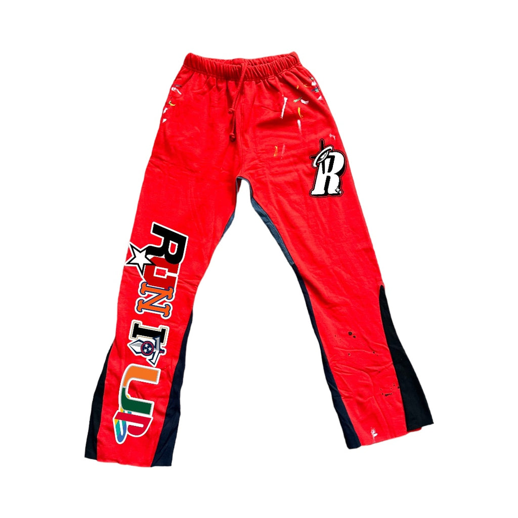 Red Run It Up Flare Sweatpants