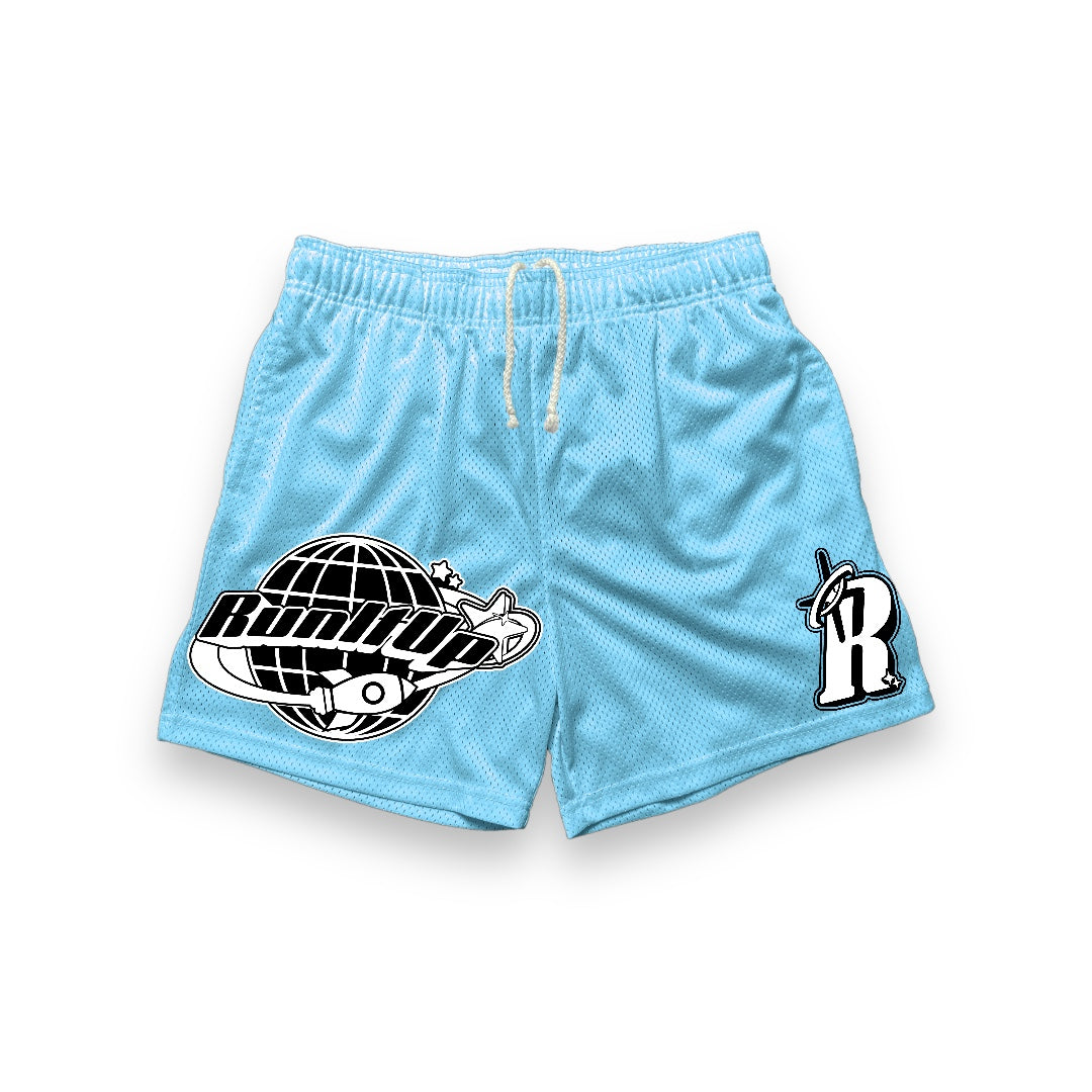 Baby Blue Run It Up Mesh Shorts Run It Up Clothing