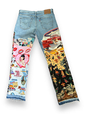 Run It Up PatchWork Jeans