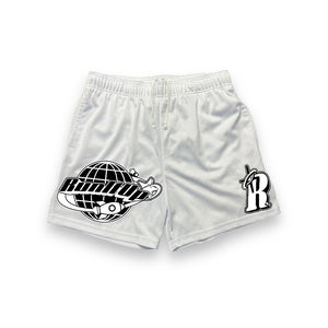 White Run It Up Mesh Shorts